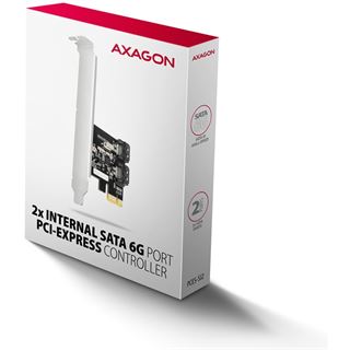 AXAGON PCES-SJ2 PCIe Controller 2x internal SATA 6G port, JMB582 + LP