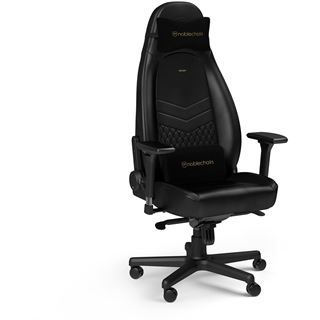 noblechairs ICON Echtleder Gaming Stuhl - schwarz/schwarz