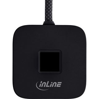 1.50m InLine USB Fingerabdruckscanner mit Hub, Windows Hello, schwarz