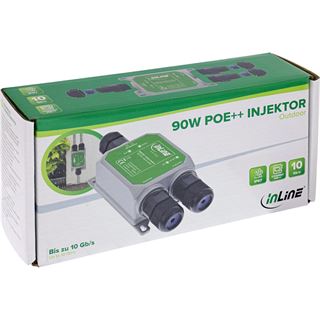 InLine PoE++ Outdoor Injektor, 10Gb/s, 90W, IP67