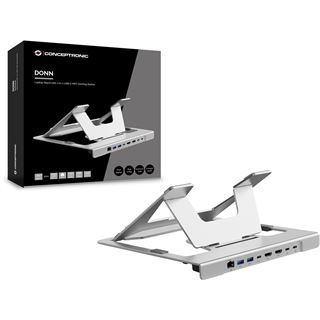 Conceptronic Notebook Halterung + 7-in-1 Docking silber