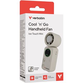Verbatim Cool 'n' Go Ice Touch Mini Handheld Fan White/Silv.