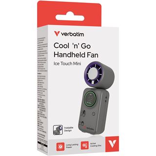 Verbatim Cool 'n' Go Ice Touch Mini Handheld Fan Purple/Grey