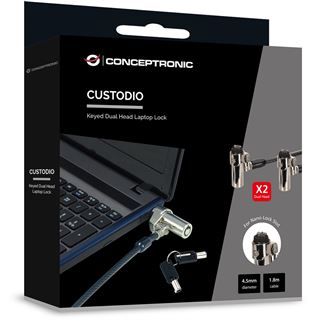 Conceptronic NBT Notebook Zahlenschloss Nano-Lock Dual 1.80m