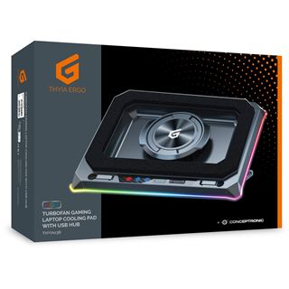 Conceptronic USB-C Laptop-K?hlpad + Handyhalter, RGB, 12V