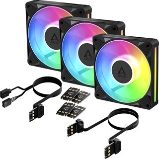 120x120x26mm Arctic P12 BioniX ARGB Daisy Chain Black 3Pack retail