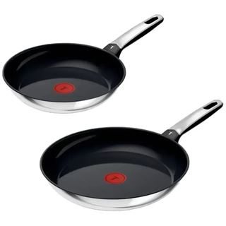 Tefal Pfannen-Set Edelstahl Emotion, 2-teilig (schwarz/edelstahl,