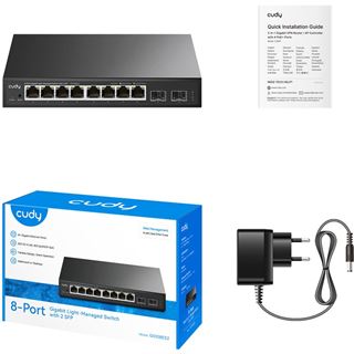Cudy Switch GS108ES2 - 8 Ports - 8x GE (10/100/1000) - 2x SFP