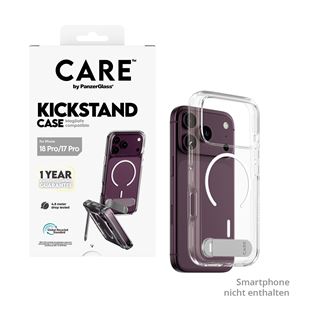 PanzerGlass CARE Kickstand Case transp. w. white MagSafe iPhone 18