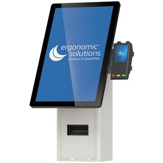 ERGONOMIC SOLUTIONS SPACEPOLE MINI KIOSK WALL MOUNTED WHITE
