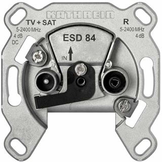 Kathrein Antennensteckdose ESD 84 Koax Stecker + Koax Buchse auf