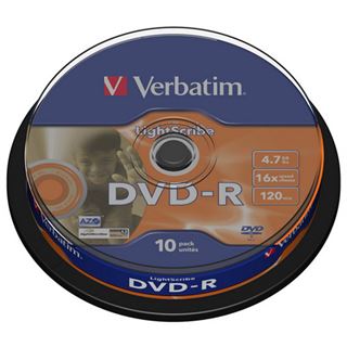 Verbatim DVD-R 4.7 GB LightScribe 10er Spindel (43643)