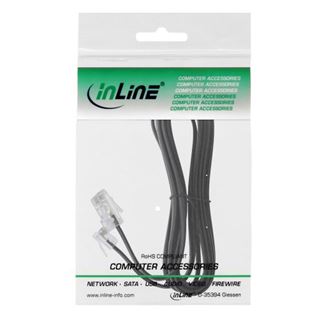 (&euro;1,30*/1m) 3.00m InLine Telefon Anschlusskabel RJ11 Stecker auf