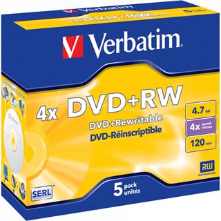 Verbatim DVD+RW 4.7 GB 5er Jewelcase (43229)