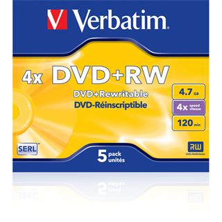Verbatim DVD+RW 4.7 GB 5er Jewelcase (43229)