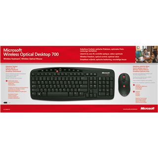 Microsoft Cordless Desktop 700 V2 Tastatur+Maus Schwarz Deutsch USB