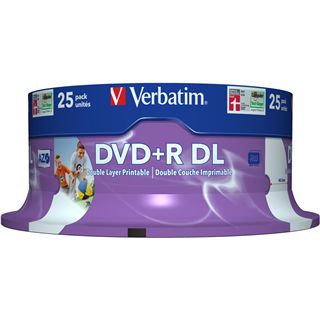 Verbatim DVD+R DL 8.5 GB bedruckbar 25er Spindel (43667)