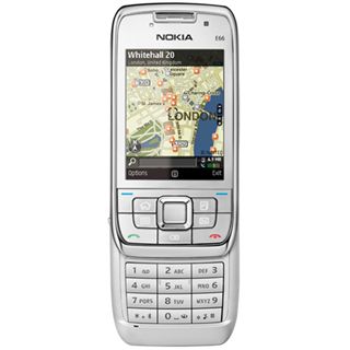 Nokia E66 white steel 3 Mon. Navi