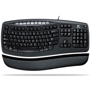 Logitech 450 Comfort Wave Tastatur Schwarz Deutsch USB OEM