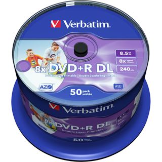 Verbatim DVD+R DL 8.5 GB bedruckbar 50er Spindel (43703)