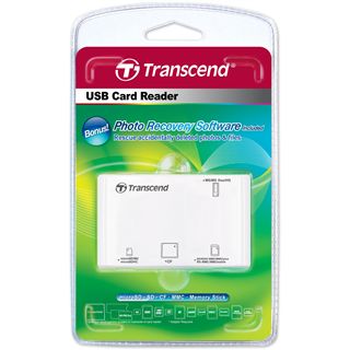 Transcend P8 Multi Card Reader wei&szlig; USB 2.0 extern Multi Slot