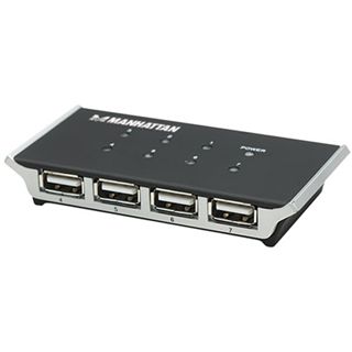 Manhattan 160766 7-port USB 2.0 extern mit Netzteil schwarz