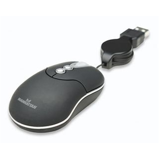 Manhattan Kabelgebunden MM3 Mini Travel Optische Maus Schwarz USB