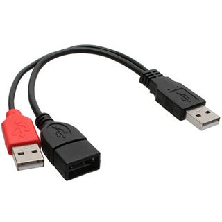 InLine USB 2.0 Y-Anschlußkabel, , 2x Stecker A an Buchse A, 0,2m