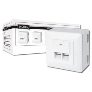 Digitus Cat6 2x RJ45 Aufputzdose 5er weiss