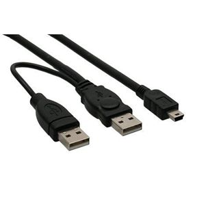 (€4,90*/1m) 1.00m InLine Y-USB Kabel USB 2.0 2x USB A Stecker