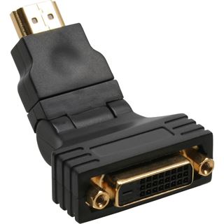 InLine HDMI Adapter HDMI-Stecker auf DVI 24+1 Buchse Schwarz 180°