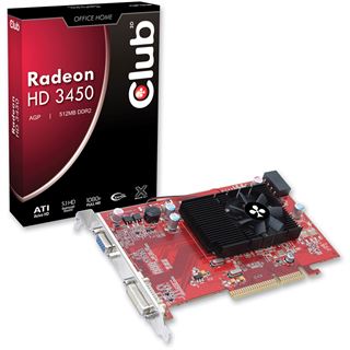 512MB Club 3D Radeon HD 3450 Aktiv AGP (Retail)