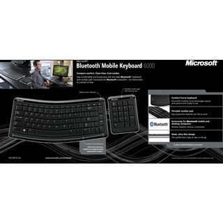 Microsoft 6000 Mobile Tastatur Bluetooth Schwarz Deutsch