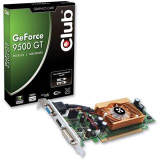 1024MB Club 3D GeForce 9500GT Low Profile DDR2 PCIe