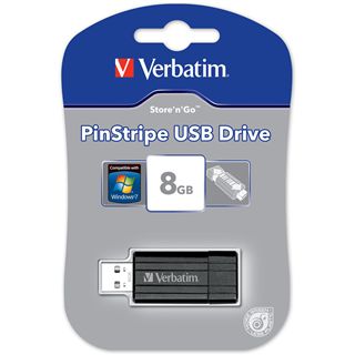 8 GB Verbatim Store `n` Go PinStripe schwarz USB 2.0