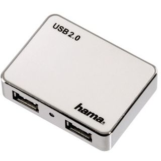 Hama USB2.0 Hub 1:4 Elfenbeinweiß/Chrom