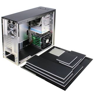 ATX Midi Lian Li PC-9B Alu Schwarz gedämmt (Ohne Netzteil)