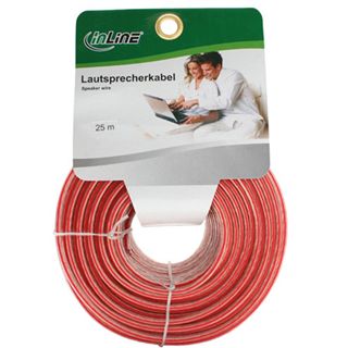 25.00m InLine Audio Lautsprecherkabel ohne Stecker Transparent 2x