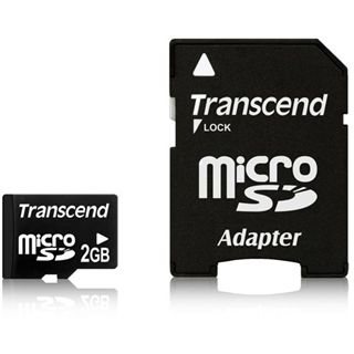 2 GB Transcend Standard microSD Class 2 Retail inkl. Adapter auf SD