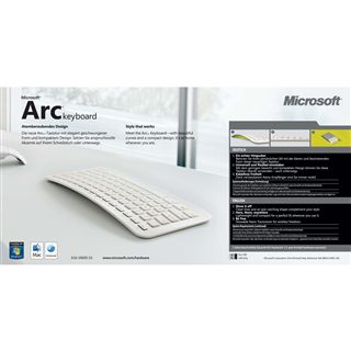 Microsoft Arc Keyboard USB Deutsch weiß (kabellos)