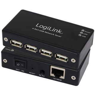 LogiLink USB-HUB 4-Port Netzwerk Server schwarz
