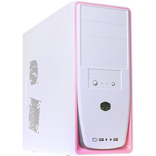 Cooler Master Elite 310 gedaemmt Midi Tower ohne Netzteil weiss/pink