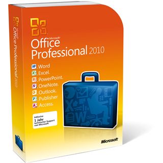 Microsoft Office 2010 Professional 32/64 Bit Deutsch 1 User PC (DVD)