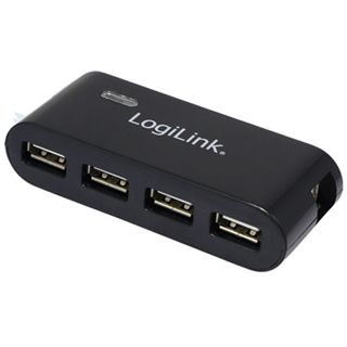 LogiLink USB-Hub 4-port USB 2.0 extern mit Netzteil schwarz