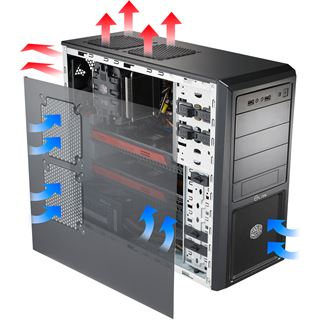 Cooler Master Elite 370 Midi Tower ohne Netzteil schwarz