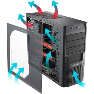 Cooler Master Elite 430 mit Sichtfenster Midi Tower ohne Netzteil