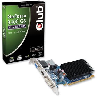 256MB Club 3D GeForce 8400GS passiv DDR2 PCIe