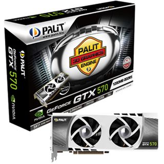 1280MB Palit GeForce GTX 570 Sonic Aktiv PCIe 2.0 x16 (Retail)