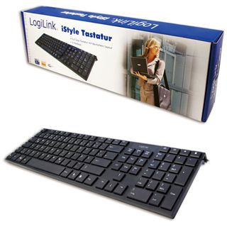 LogiLink I-Style Flat USB Deutsch schwarz (kabelgebunden)