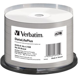 Verbatim DVD-R 4.7 GB bedruckbar (Thermo) 50er Spindel (43755)